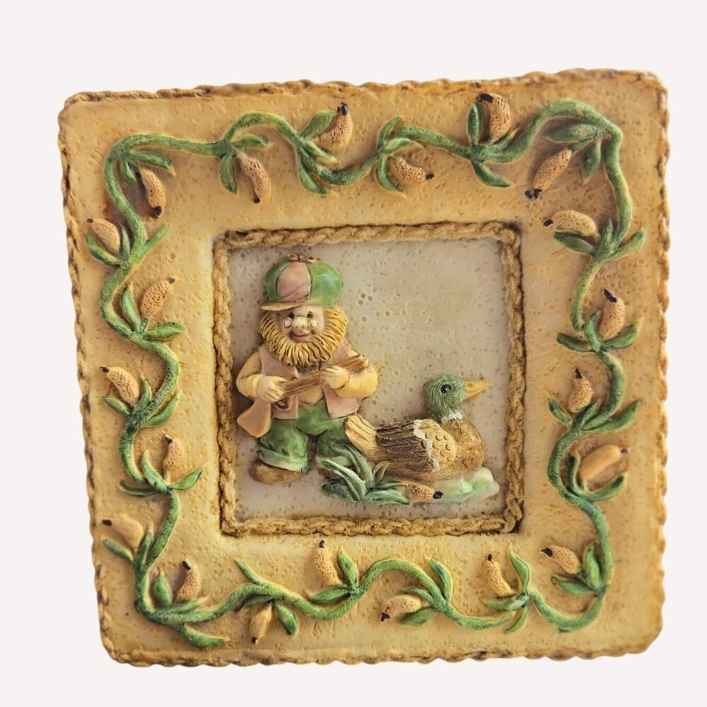 Adorable 3-d Ceramic Hunter Duck Trinket Storage Gift Box hunting theme Country